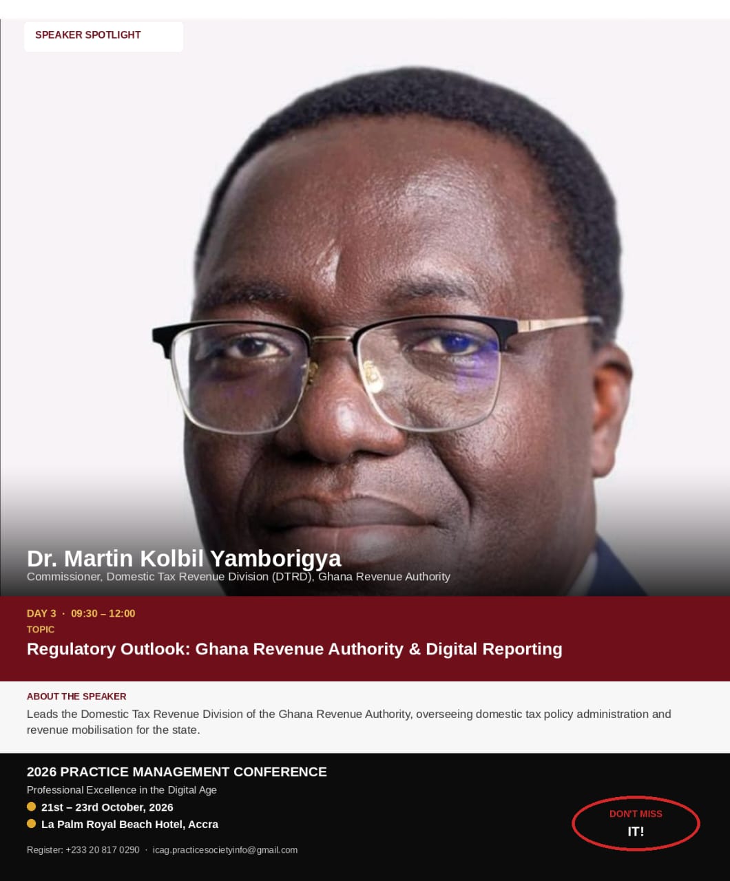 Dr. Martin Kolbil Yamborigya, 2026 Practice Management Conference speaker spotlight