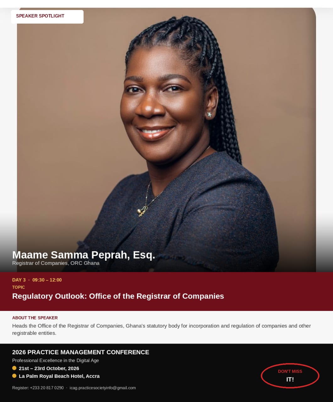 Maame Samma Peprah, Esq., 2026 Practice Management Conference speaker spotlight