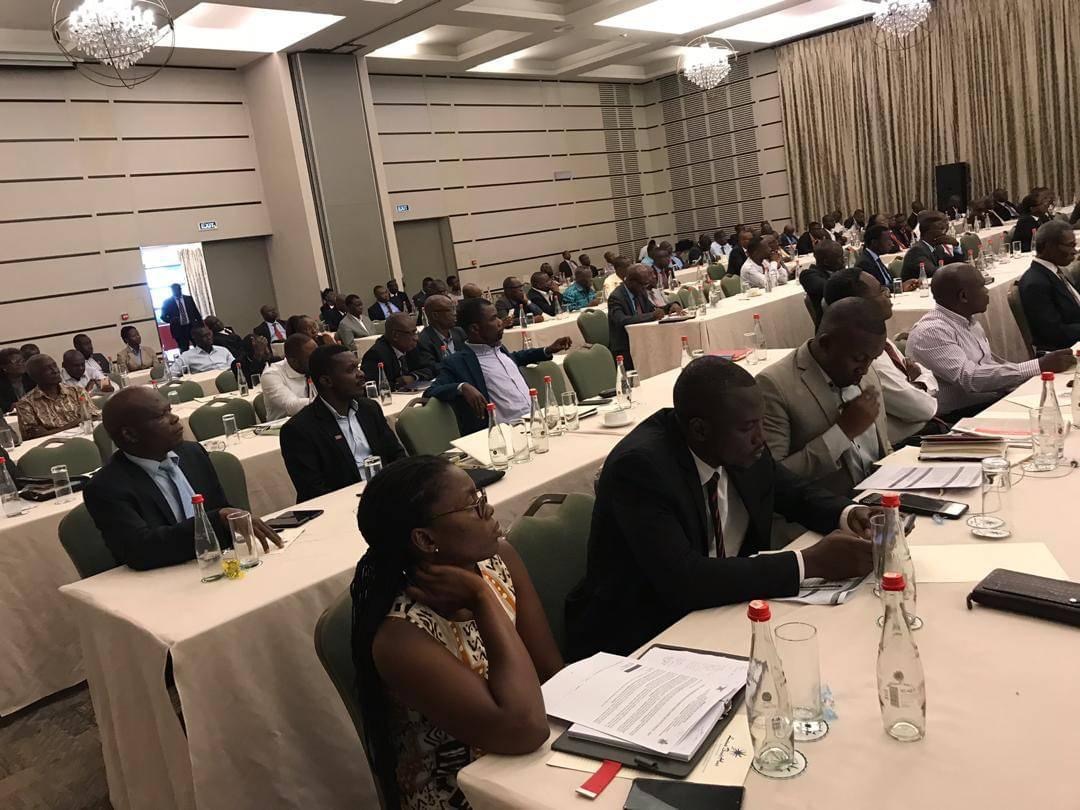 Delegates in session