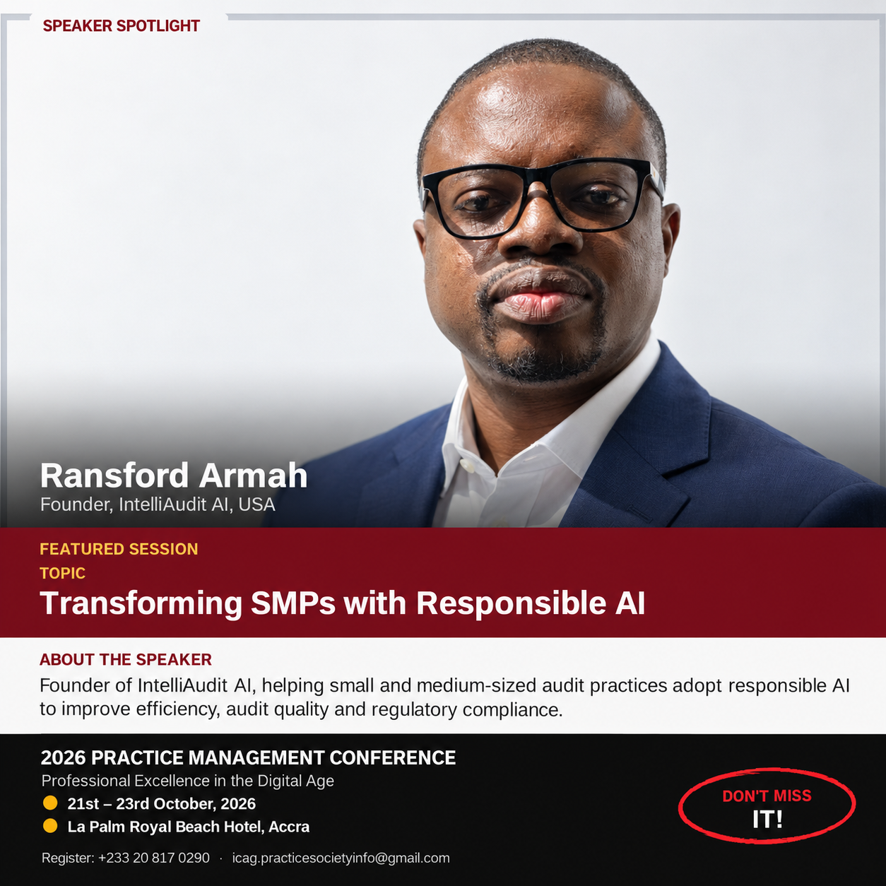 Ransford Armah, 2026 Practice Management Conference speaker spotlight